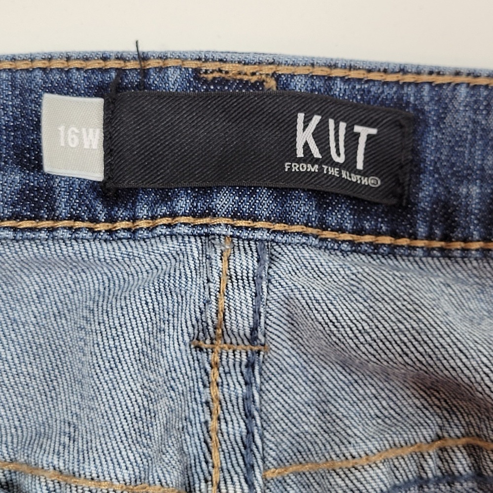 Kut From The Cloth Women's Jeans Catherine Boyfriend Distressed Size 16W Blue - Picture 7 of 11